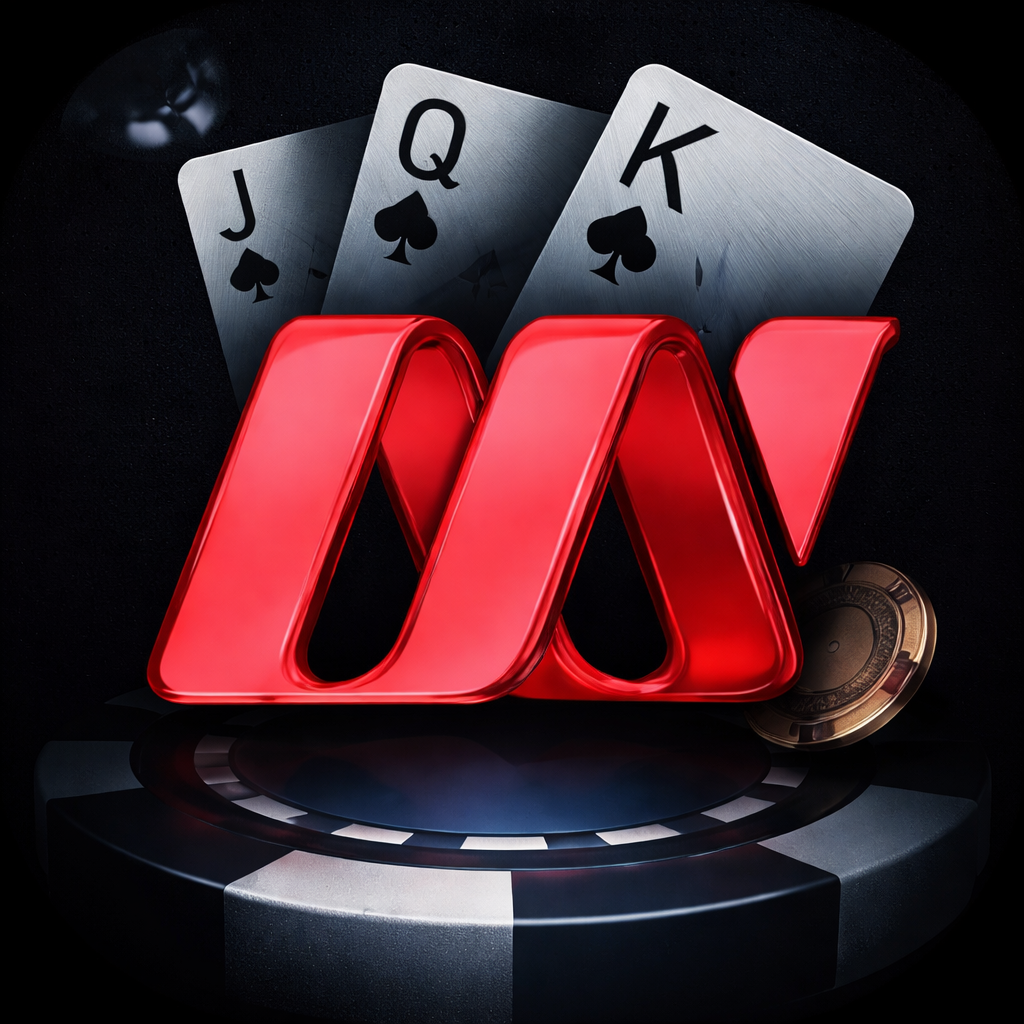 Online Mmy Game apk logo with poker cards and casino table